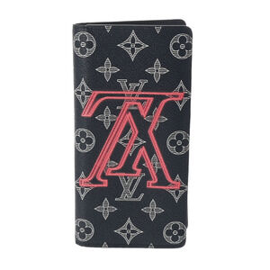 Louis Vuitton Upside Down Portefeuille Wallet Brazza Navy Blue Long